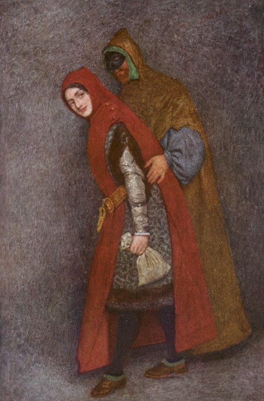 Kupiec wenecki Szekspira: Lorenzo i Jessica (kolorowa litografia) autorstwa James Dromgole Linton