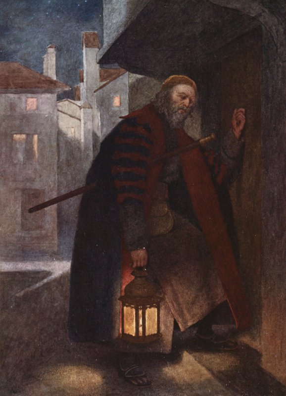 Kupiec wenecki Szekspira: Shylock (kolorowa litografia) autorstwa James Dromgole Linton