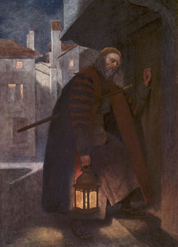Kupiec wenecki Szekspira: Shylock (kolorowa litografia) autorstwa James Dromgole Linton