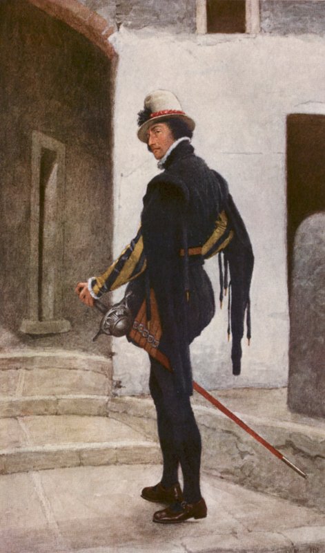 Kupiec wenecki Szekspira: Książę Arragonii (kolorowa litografia) autorstwa James Dromgole Linton