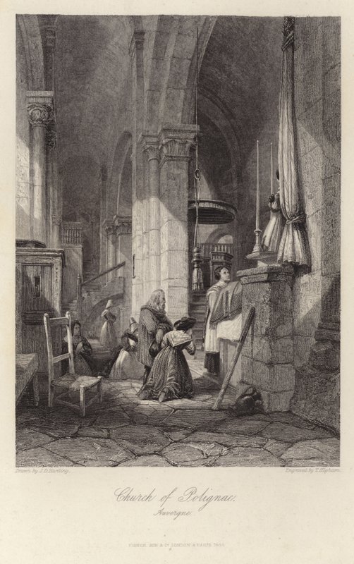 Kościół w Polignac w Owernii autorstwa James Duffield Harding