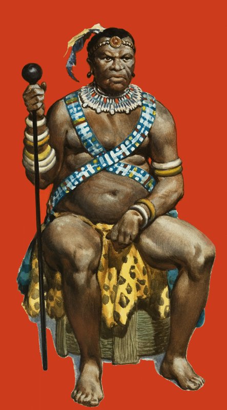 Wódz Dingaan z plemienia Zulusów autorstwa James Edwin McConnell