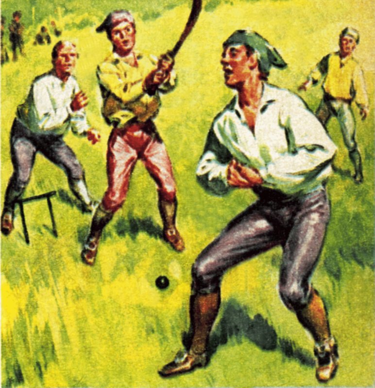 Wczesny krykiet z dwoma kikutami autorstwa James Edwin McConnell
