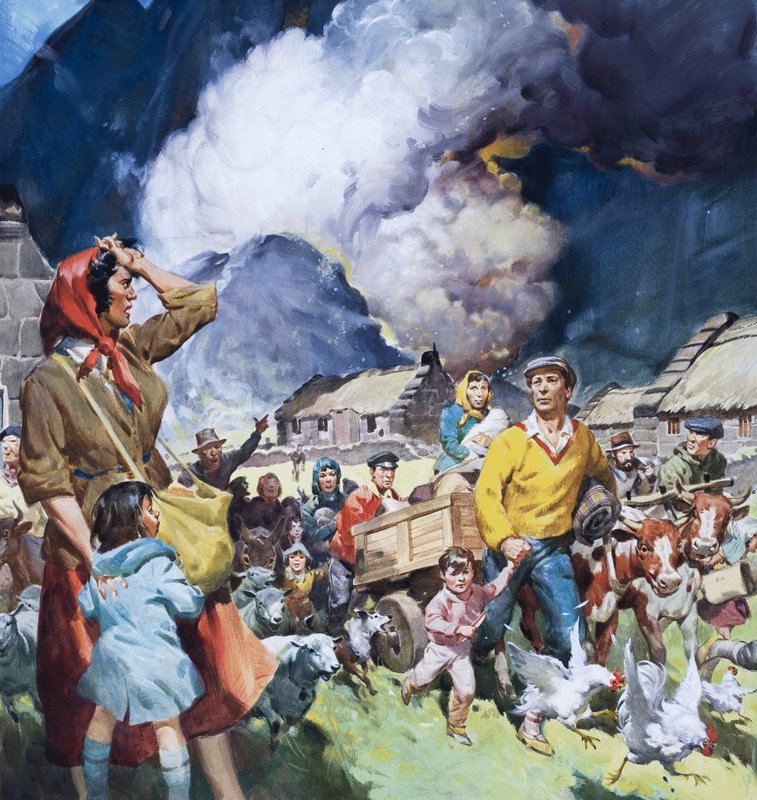 Rodziny opuszczające klęskę żywiołową autorstwa James Edwin McConnell