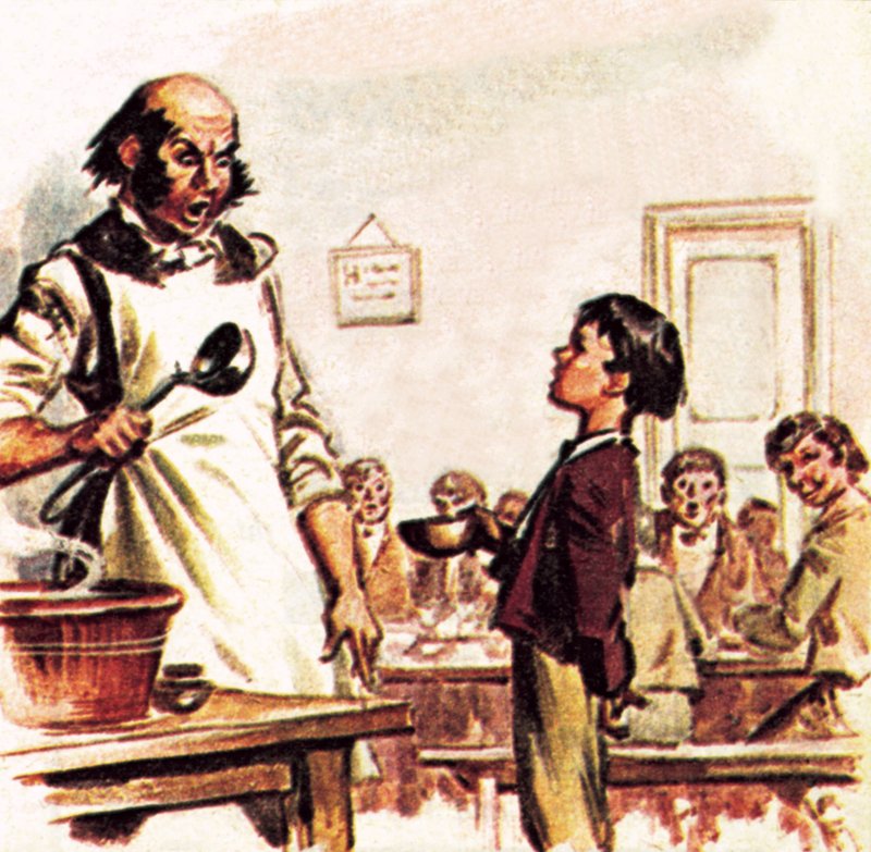 Oliver Twist prosi o więcej autorstwa James Edwin McConnell