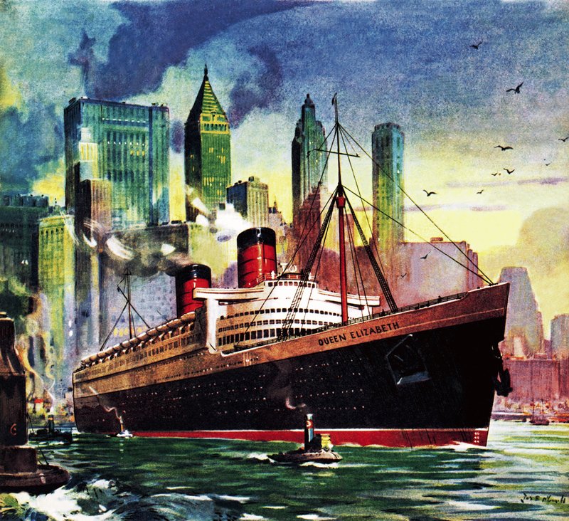 RMS Queen Elizabeth autorstwa James Edwin McConnell