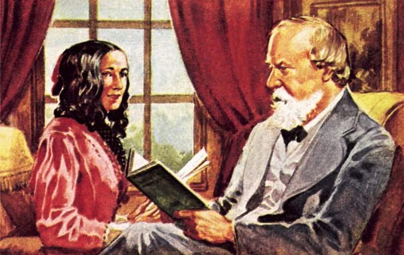 Robert Browning i Elizabeth Barrett Browning autorstwa James Edwin McConnell