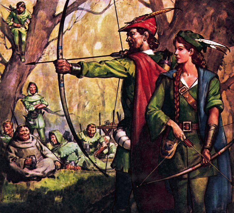 Robin Hood i pokojówka Marian autorstwa James Edwin McConnell