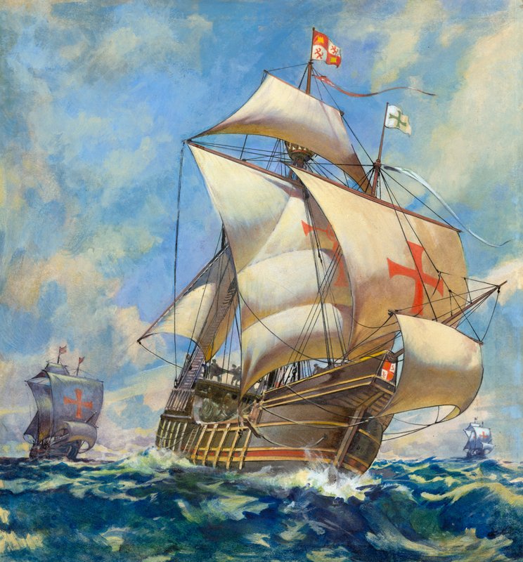 Santa Maria (gwasz na papierze) autorstwa James Edwin McConnell