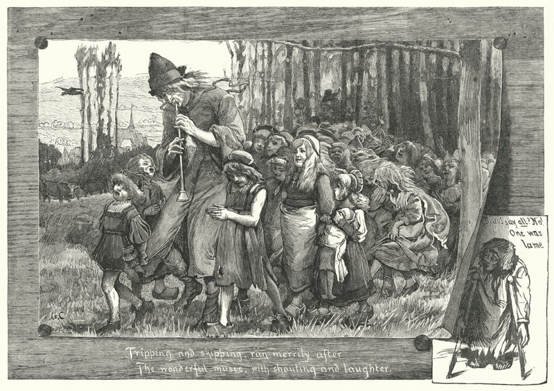 Pied Piper z Hamelin (grawerowanie) autorstwa James Elder Christie