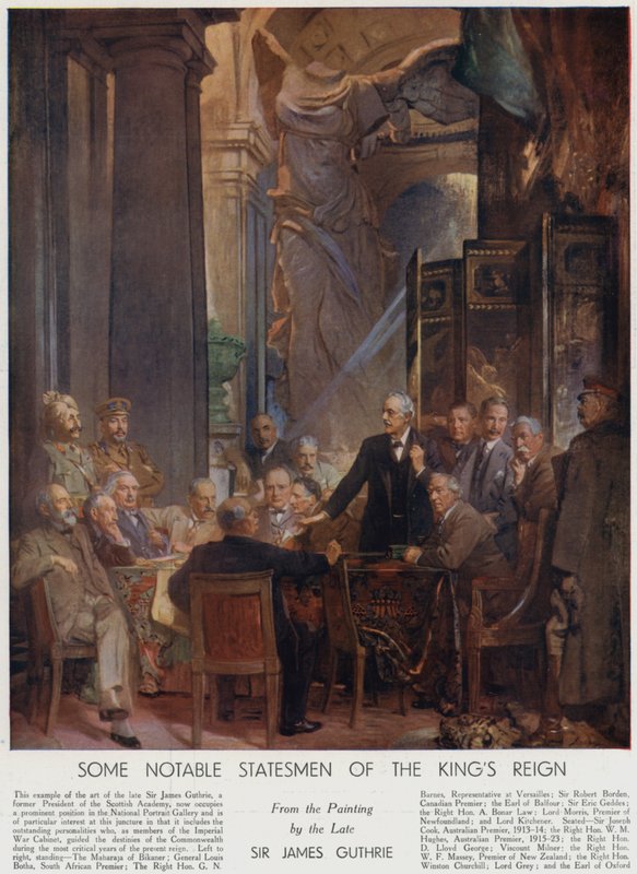 Niektórzy wybitni mężowie stanu za panowania króla Jerzego V (litografia kolorowa) autorstwa James Guthrie