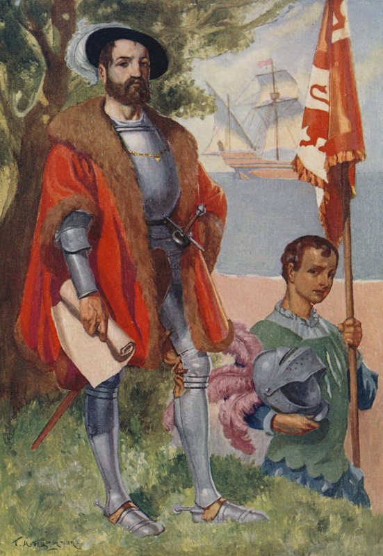 Hernan Cortes, hiszpański konkwistador autorstwa James Henry Robinson