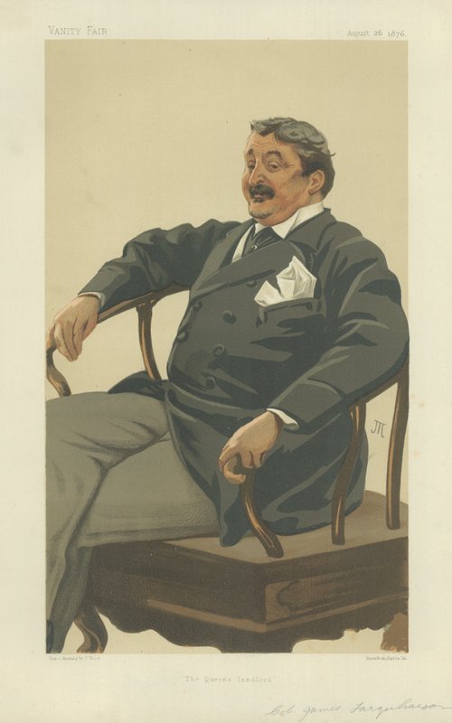 Pułkownik James Farquharson z Invercauld, właściciel królowej, 26 sierpnia 1876, rysunek Vanity Fair autorstwa James Jacques Joseph Tissot