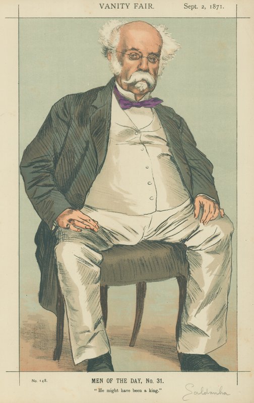 Książę Saldanha, mógł być królem, 2 września 1871, komiks Vanity Fair (kolor lito) autorstwa James Jacques Joseph Tissot