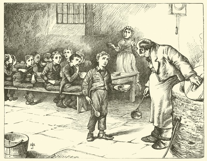 Oliver Twist prosi o więcej autorstwa James Mahoney