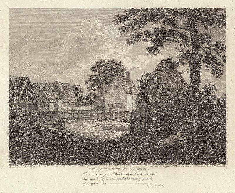 Robert Bloomfield, poeta: The Farm House at Sapiston (grawerowanie) autorstwa James Storer