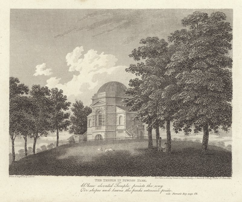 Robert Bloomfield, poeta: Świątynia w Euston Park (rycina) autorstwa James Storer