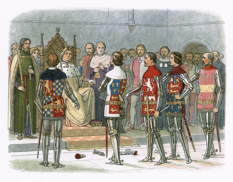Arundel, Gloucester, Nottingham, Derby i Warwick przed królem Ryszardem II autorstwa James William Edmund Doyle