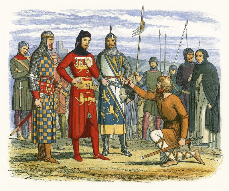 Głowa Gavestona pokazana hrabiemu Lancaster autorstwa James William Edmund Doyle