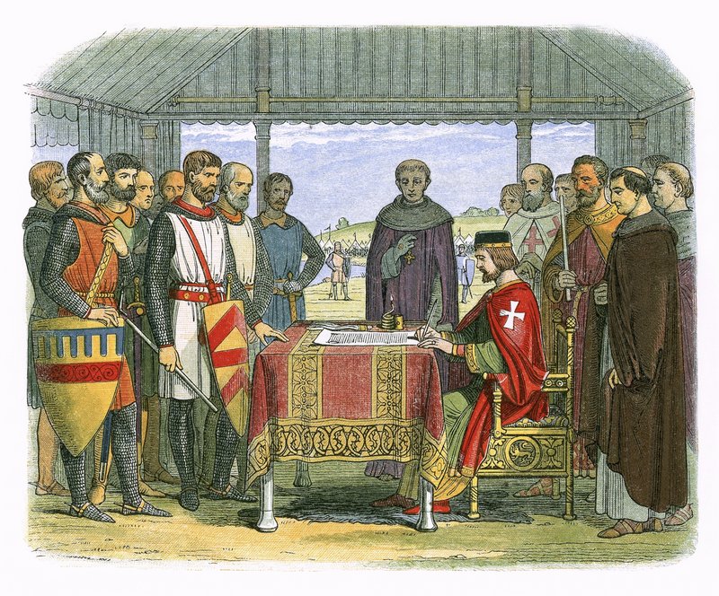 Król Jan podpisuje Wielką Kartę autorstwa James William Edmund Doyle