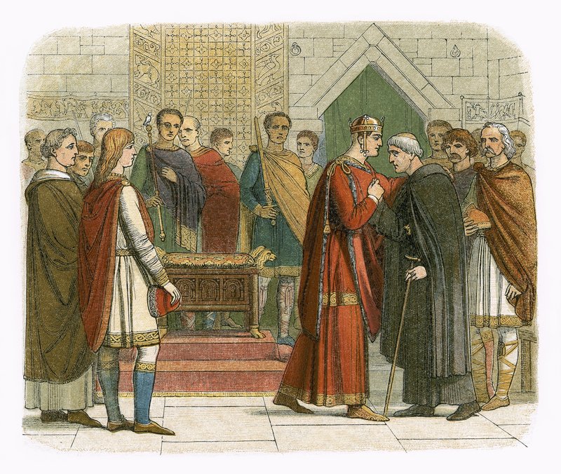 Król Wilhelm I zwraca się do angielskich przywódców autorstwa James William Edmund Doyle