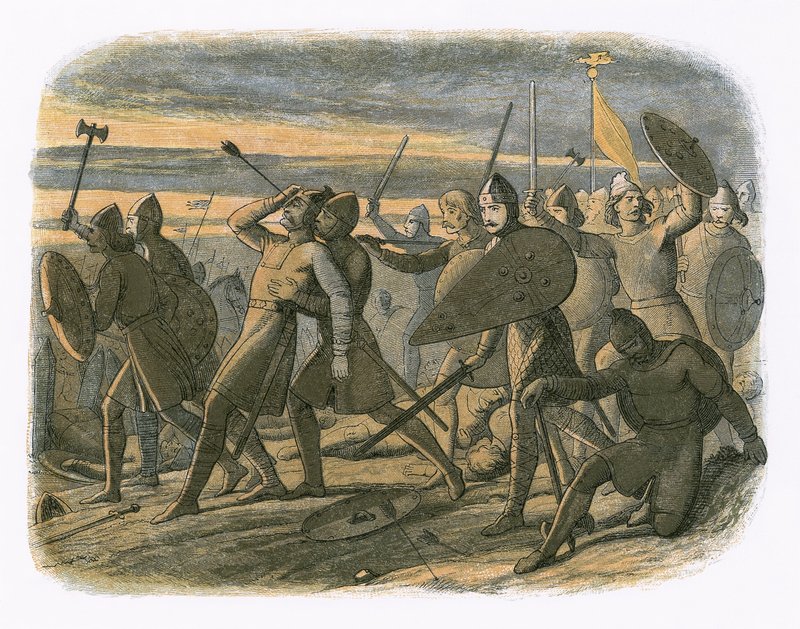 Śmierć Harolda w bitwie pod Hastings autorstwa James William Edmund Doyle
