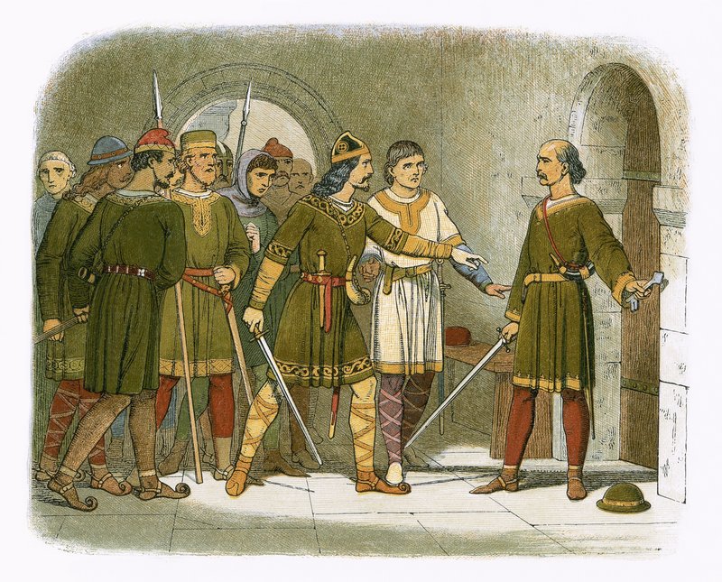 William de Breteuil broni skarbca autorstwa James William Edmund Doyle