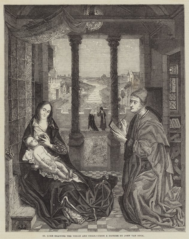 Św. Łukasz rysujący Dziewicę z Dzieciątkiem autorstwa Jan van Eyck