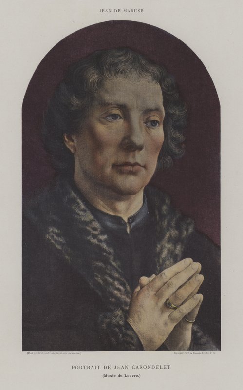 Portret Jeana Carondeleta (kolor lito) autorstwa Jan (c.1472 c.1533) (after) Gossaert