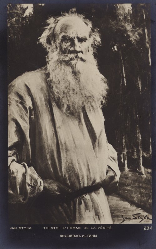 Lew Tołstoj (1828-1910), rosyjski powieściopisarz, autor opowiadań i dramaturg autorstwa Jan Styka