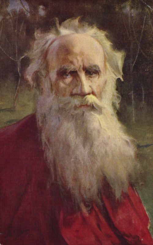 Lew Tołstoj, rosyjski powieściopisarz autorstwa Jan Styka
