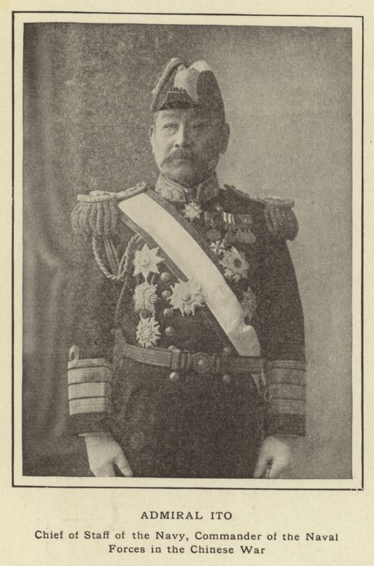 Admirał Ito, szef sztabu marynarki wojennej, dowódca sił morskich w wojnie chińskiej autorstwa Japanese Photographer