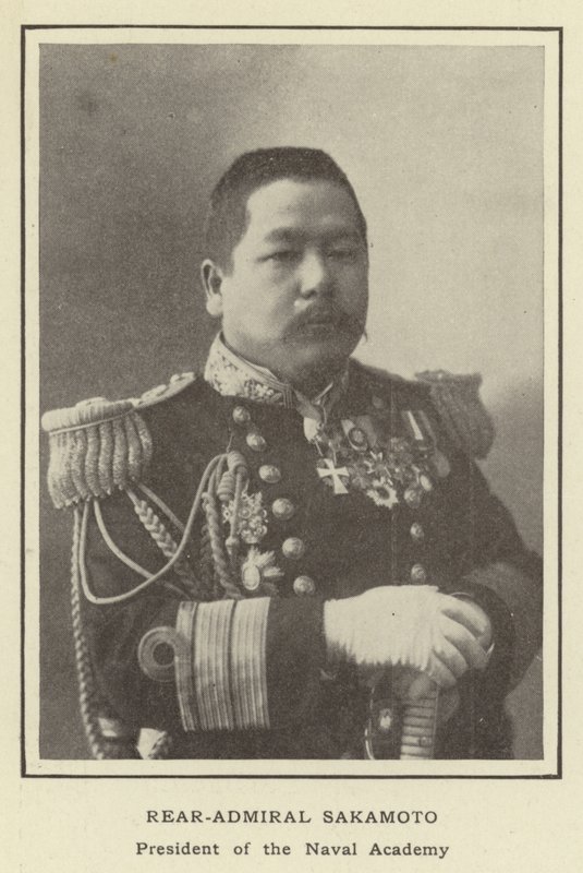 Kontradmirał Sakamoto, prezes Akademii Marynarki Wojennej autorstwa Japanese Photographer