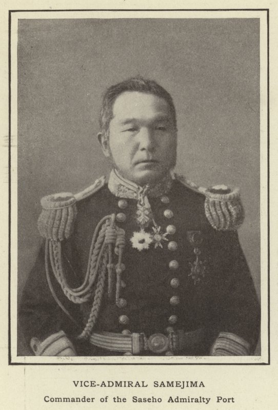 Wiceadmirał Samejima, dowódca Portu Admiralicji Saseho autorstwa Japanese Photographer