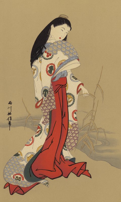 Dziewczyna epoki Genroku autorstwa Japanese School