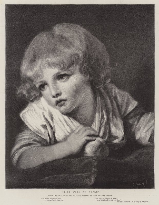 Dziewczyna z jabłkiem autorstwa Jean Baptiste Greuze