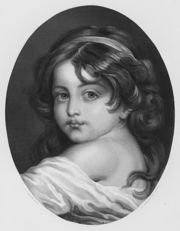Dzieciństwo, ze zdjęcia w Królewskiej Kolekcji (rycina) autorstwa Jean Baptiste (after) Greuze