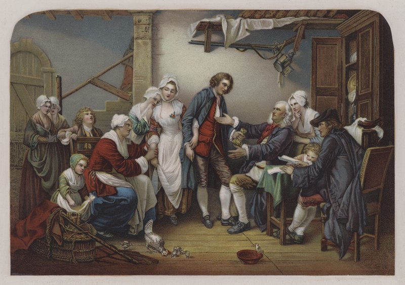 Wiejska Panna Młoda (kolor lito) autorstwa Jean Baptiste (after) Greuze