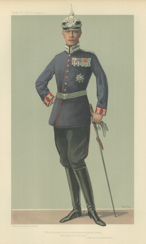 HRH The Crown Prince of Niemcy (kolor Litho) autorstwa Jean Baptiste (after) Guth