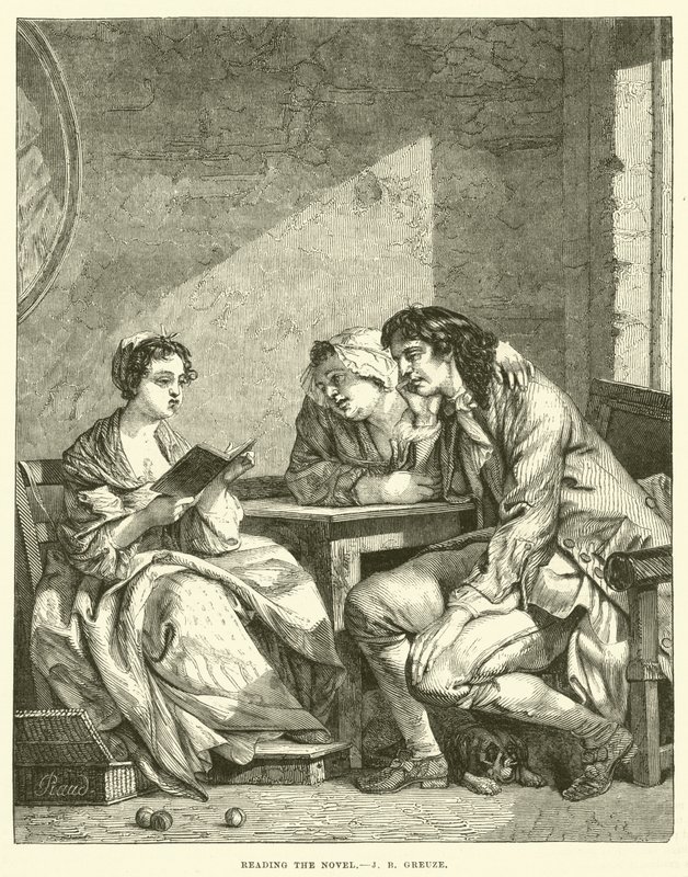 Czytanie powieści autorstwa Jean Baptiste Greuze