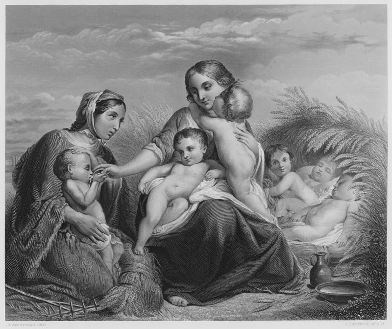 Dobroczynność, ze zdjęcia w Królewskiej Kolekcji (grafika) autorstwa Jean Baptiste van Eycken