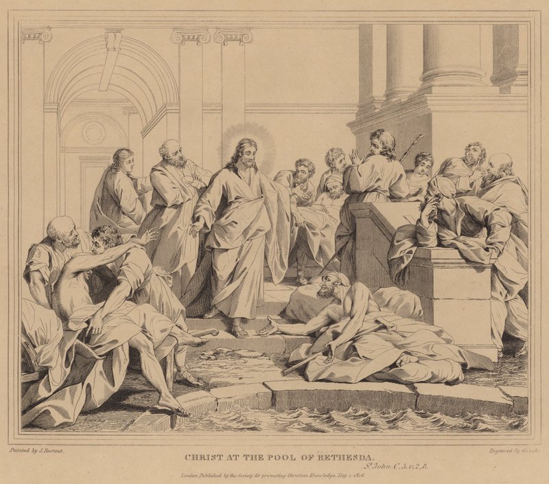Chrystus przy sadzawce Bethesda, St John autorstwa Jean Bernard Restout