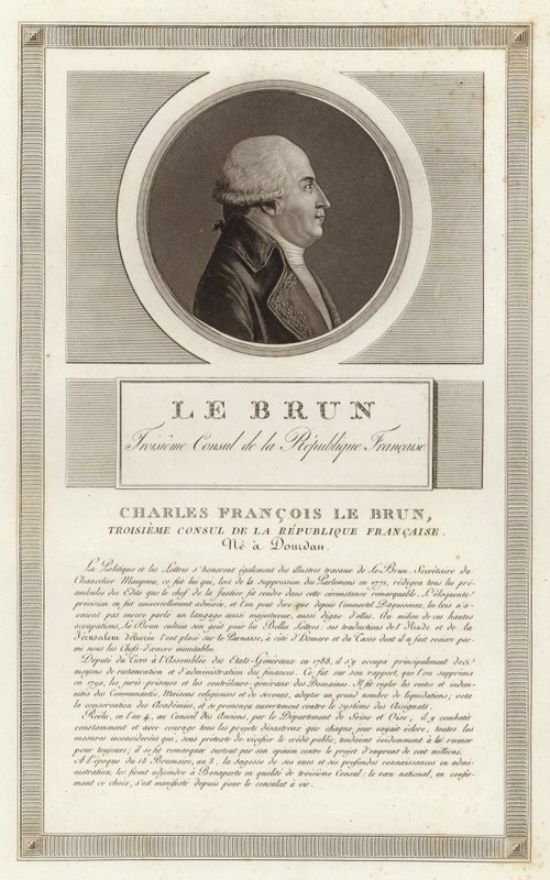 Portret Charlesa-Francois Lebruna, księcia Plaisance autorstwa Jean Duplessi Bertaux
