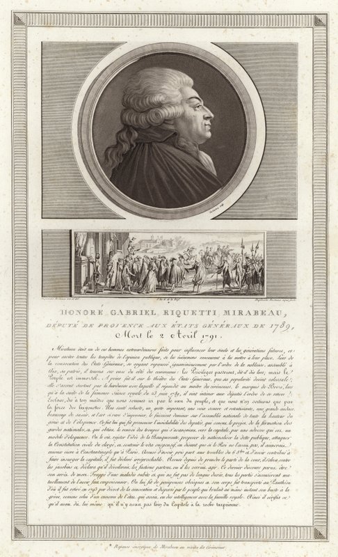 Portret Honore Gabriela Riqueti, hrabiego Mirabeau autorstwa Jean Duplessi Bertaux
