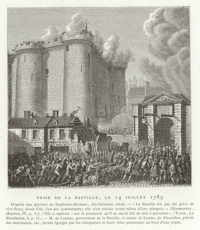 Szturm na Bastylię, Paryż, Rewolucja Francuska, 14 lipca 1789 autorstwa Jean Duplessis Bertaux