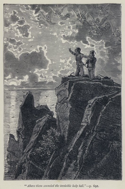 „Nad nimi zabrzmiał niewidzialny święty dzwon” (rycina) autorstwa Jean Edouard Dargent