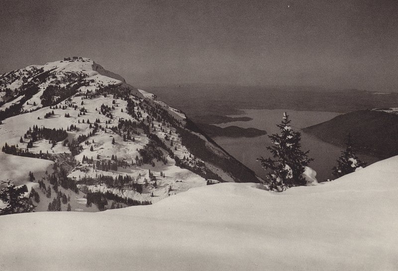 Rigi im Winter (zdjęcie czarno-białe) autorstwa Jean Gaberell