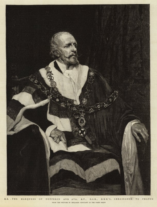 H E markiz Dufferin i Ava, KP, GCB, ambasador HBM we Francji autorstwa Jean Joseph Benjamin Constant