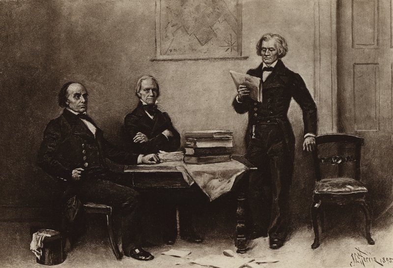 Webster, Clay i Calhoun (fotograwiura) autorstwa Jean Leon Gerome Ferris
