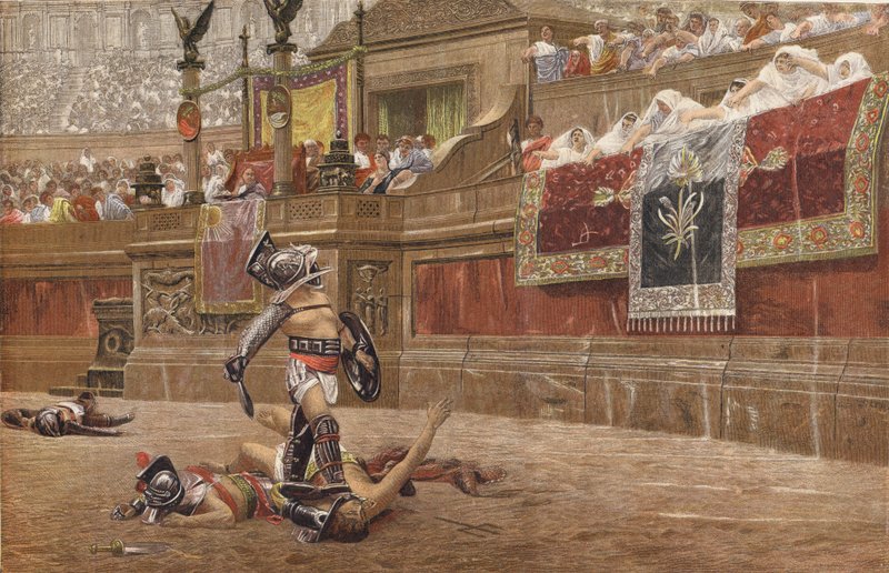 Gladiatorzy autorstwa Jean Leon after Gerome